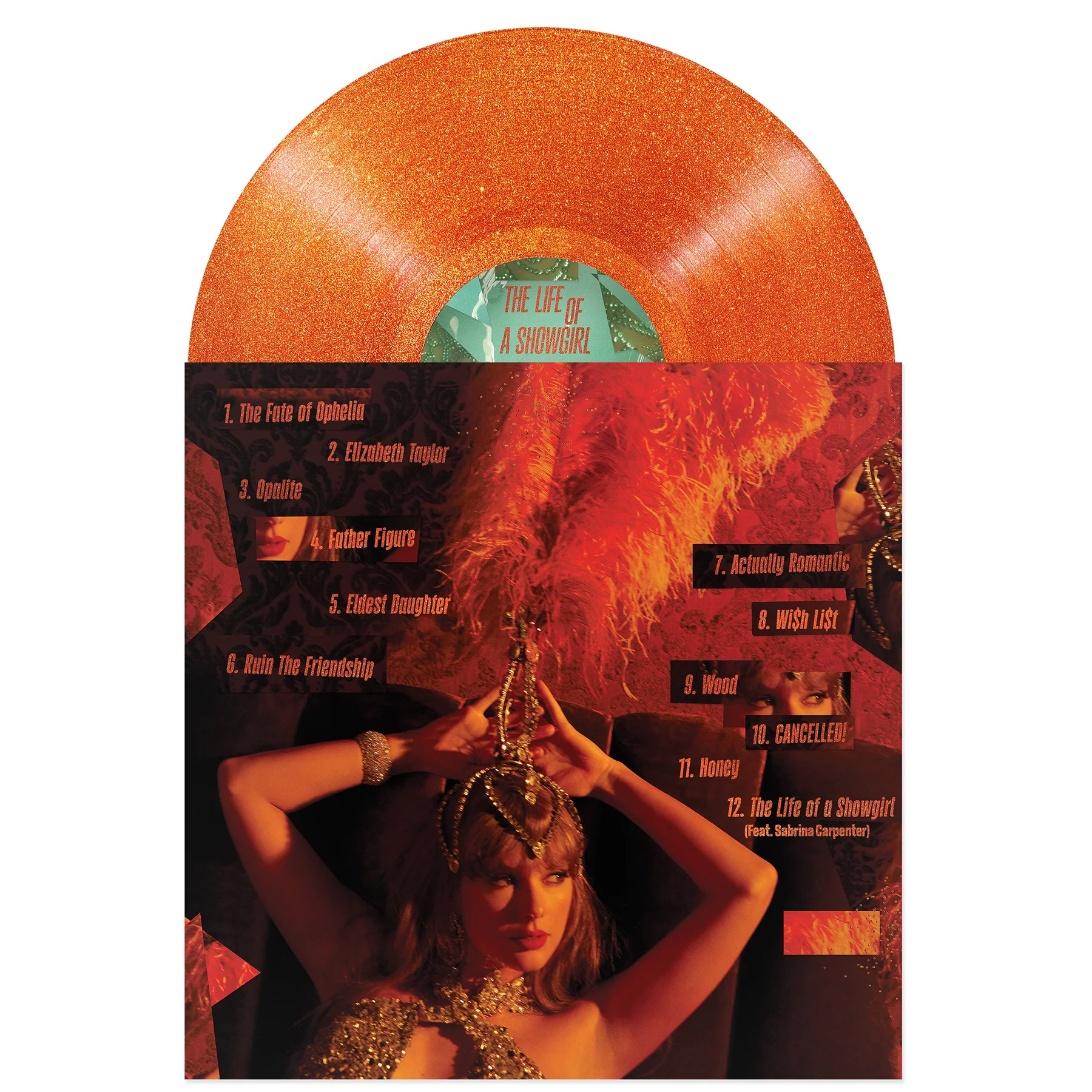 The Life of a Showgirl: Sweat and Vanilla Perfume Portofino Orange Glitter Vinyl - Image 2
